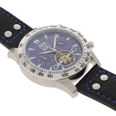 SELVA Herren-Armbanduhr »Hector« - Tachymeter - blaues Zifferblatt