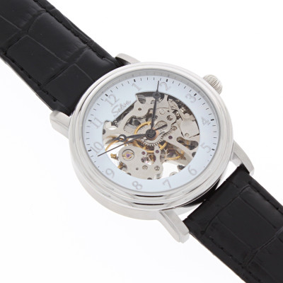 SELVA Herren-Armbanduhr »Lyan« - versilbert-weiß