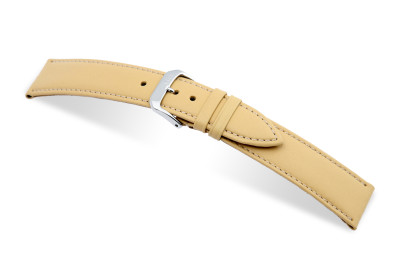 SELVA leather strap for easy changing 24mm sand with seam - MADE IN GERMANY