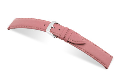SELVA Lederband zum einfachen Wechseln 14mm rosa mit Naht - MADE IN GERMANY