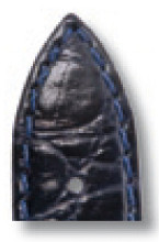 Lederband Bahia 24mm ozeanblau mit Krokodillederprägung