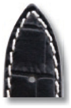 Lederband Saboga 22mm schwarz mit Alligatorprägung