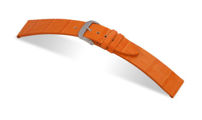 Leather strap Charleston 12mm orange with alligator imprinting
