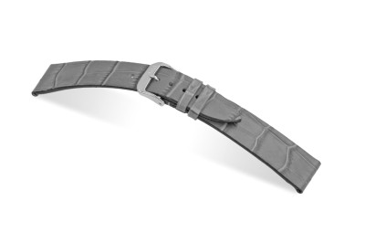 Leather strap Charleston 12mm gray with Alligator imprint