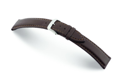 Bracelet-montre en cuir Corona 20mm moka