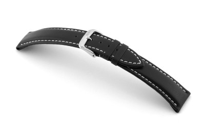 Bracelet-montre en cuir Solana 20mm noir