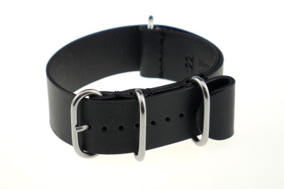 Bracelet-montre de soyage Atlanta 24mm noir