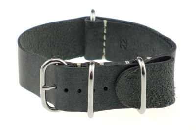 Eyelet watch strap Memphis 22mm gray