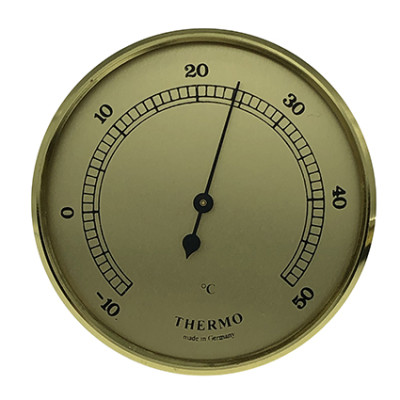 Thermometer Einbau-Wetterinstrument Ø 85mm, gold