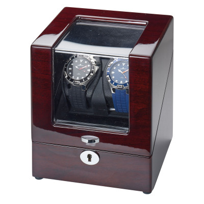 Advance watch winder for 2 watches, mahogany
