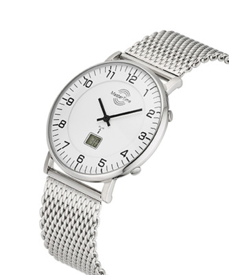 MasterTime radio controlled men's watch Advanced, silver / white - MTGS-10558-22M
