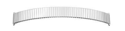 Bracelet métallique Flex acier inoxydable 20 mm, acier poli avec anse télescopique