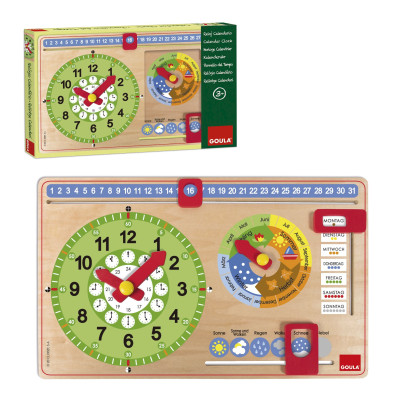 GOULA Time and calendar teaching clock