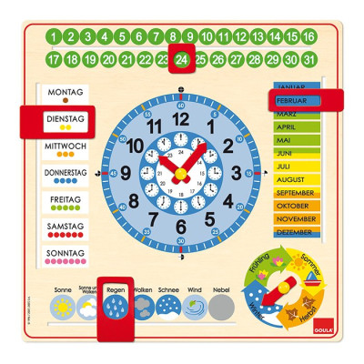 GOULA Horloge d'apprendre le temps, calendrier et semaine