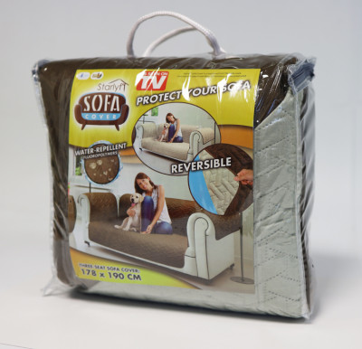 Sofa cover - protection against dirt and stains - brown for 1-seater