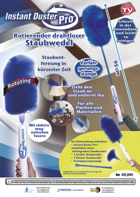 Original Instant Duster Pro - the rotating, wireless feather duster