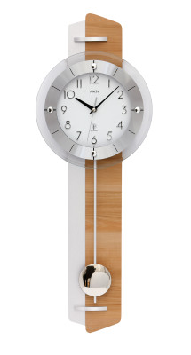 AMS Radio-controlled pendulum wall clock core beech