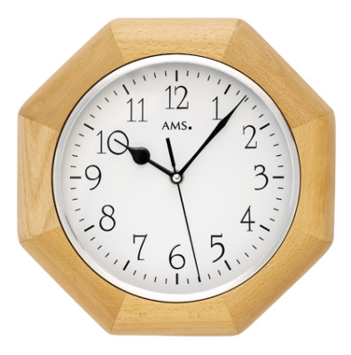 AMS radio-controlled wall clock Vaduz beech
