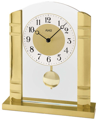 Horloge de table à quartz AMS métal jaune