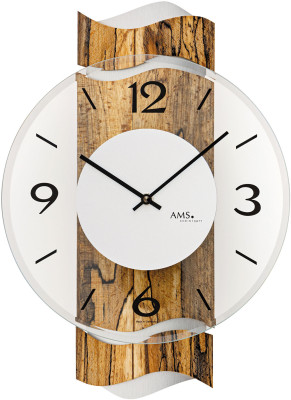 AMS quartz wall clock wood