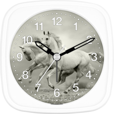 Children's alarm clock horse - white wild hoses