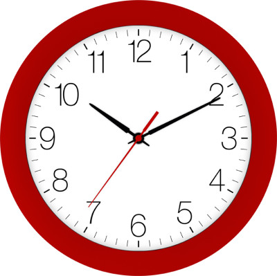 Horloge murale radio rouge