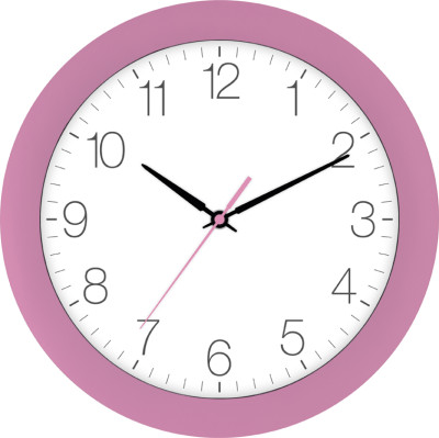 Radio-controlled wall clock pink