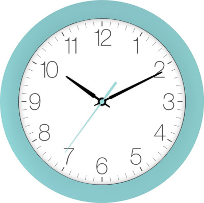 Radio-controlled wall clock turquoise blue