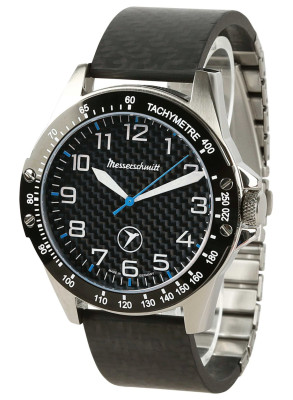 MESSERSCHMITT carbon sports watch with blue second