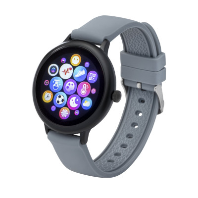 Fitness Tracker/ Smartwatch mit Wechselarmband schwarz/grau