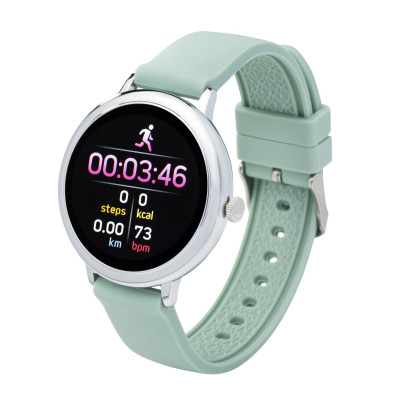 Fitness tracker / smartwatch with interchangeable bracelet green / gray