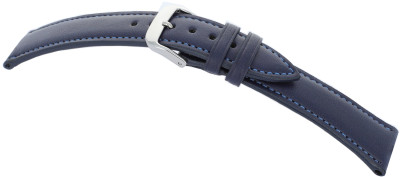 Leather strap Lazise 16mm ocean blue vegan