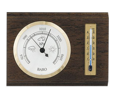 Baro- und Thermometer Nussbaum