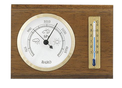 Baro- und Thermometer Eiche rustikal