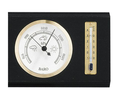 Baro- und Thermometer schwarz