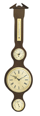 Quartz clock with weather station Made in Germany, walnut