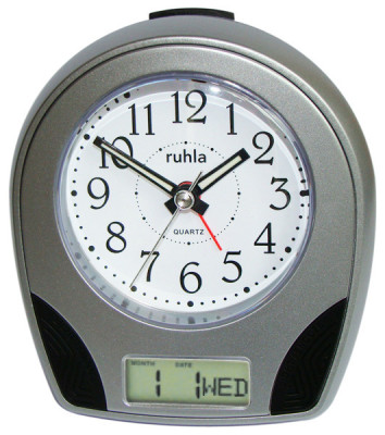 UMR quartz alarm clock with digital calendar display