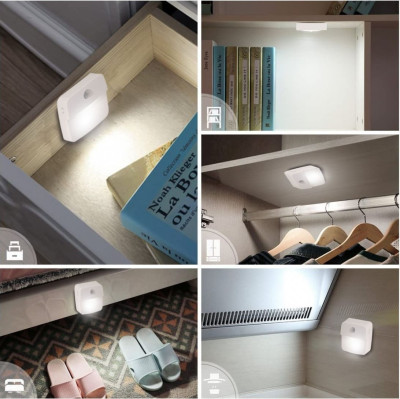 LED night light with motion and twilight sensor - battery operated