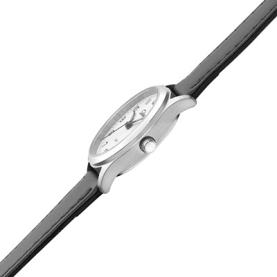 SELVA Quarz-Armbanduhr mit Lederband Zifferblatt weiß Ø 27mm