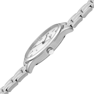 SELVA Quarz-Armbanduhr mit Edelstahlband Zifferblatt weiß Ø 39mm