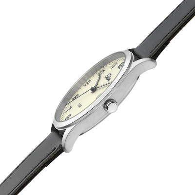 SELVA Quarz-Armbanduhr mit Lederband Zifferblatt leuchtend Ø 39mm