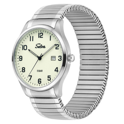 SELVA quartz wristwatch with strap luminous dial Ø 39mm