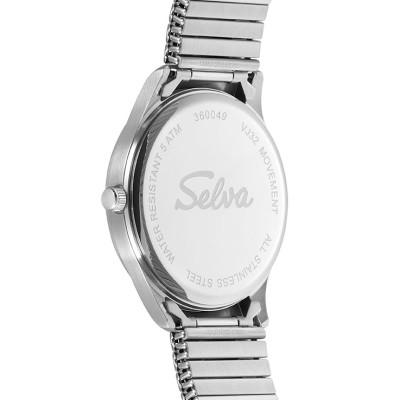SELVA Quarz-Armbanduhr mit Zugband Zifferblatt schwarz Ø 39mm
