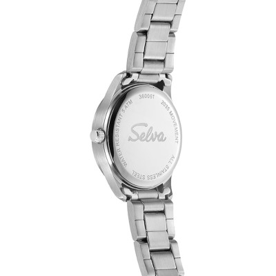 SELVA Quarz-Armbanduhr mit Edelstahlband, Zifferblatt schwarz Ø 27mm