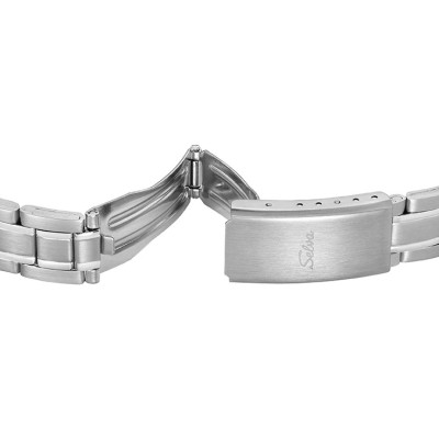 SELVA Quarz-Armbanduhr mit Edelstahlband, Zifferblatt schwarz Ø 27mm