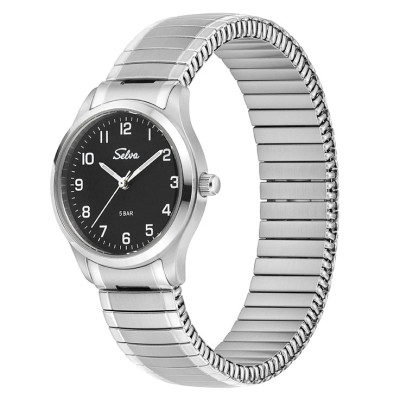 SELVA quartz wristwatch with strap black dial Ø 27mm