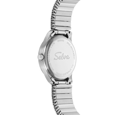 SELVA Quarz-Armbanduhr mit Zugband, Zifferblatt schwarz Ø 27mm