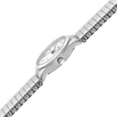 SELVA Quarz-Armbanduhr mit Zugband Zifferblatt weiß Ø 27mm