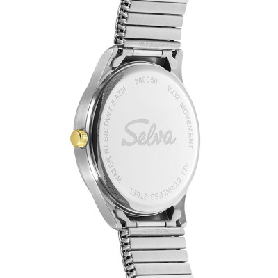 SELVA montre-bracelet à quartz avec cordon bicolore, cadran blanc Ø 39mm