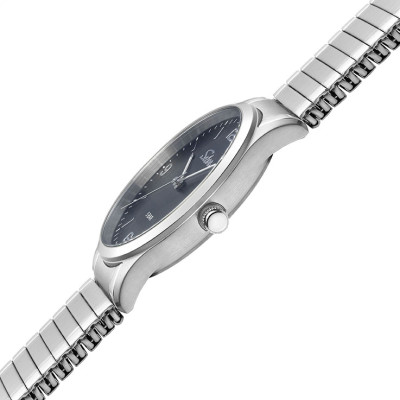 SELVA Quarz-Armbanduhr mit Zugband, Zifferblatt schwarz Ø 39mm
